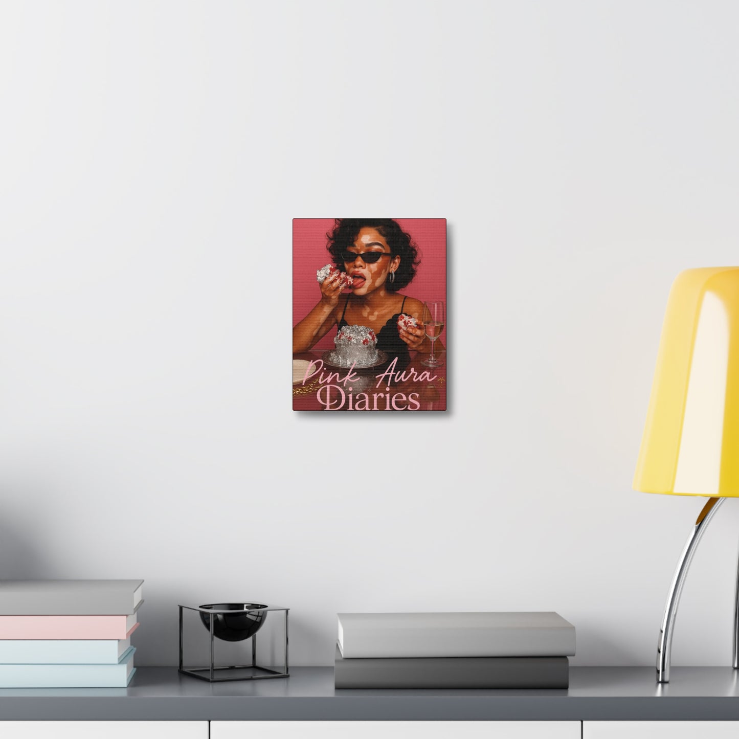 Chic Stretched Canvas Art - Pink Aura Diaries, Trendy Decor, Wall Art, Home Aesthetic