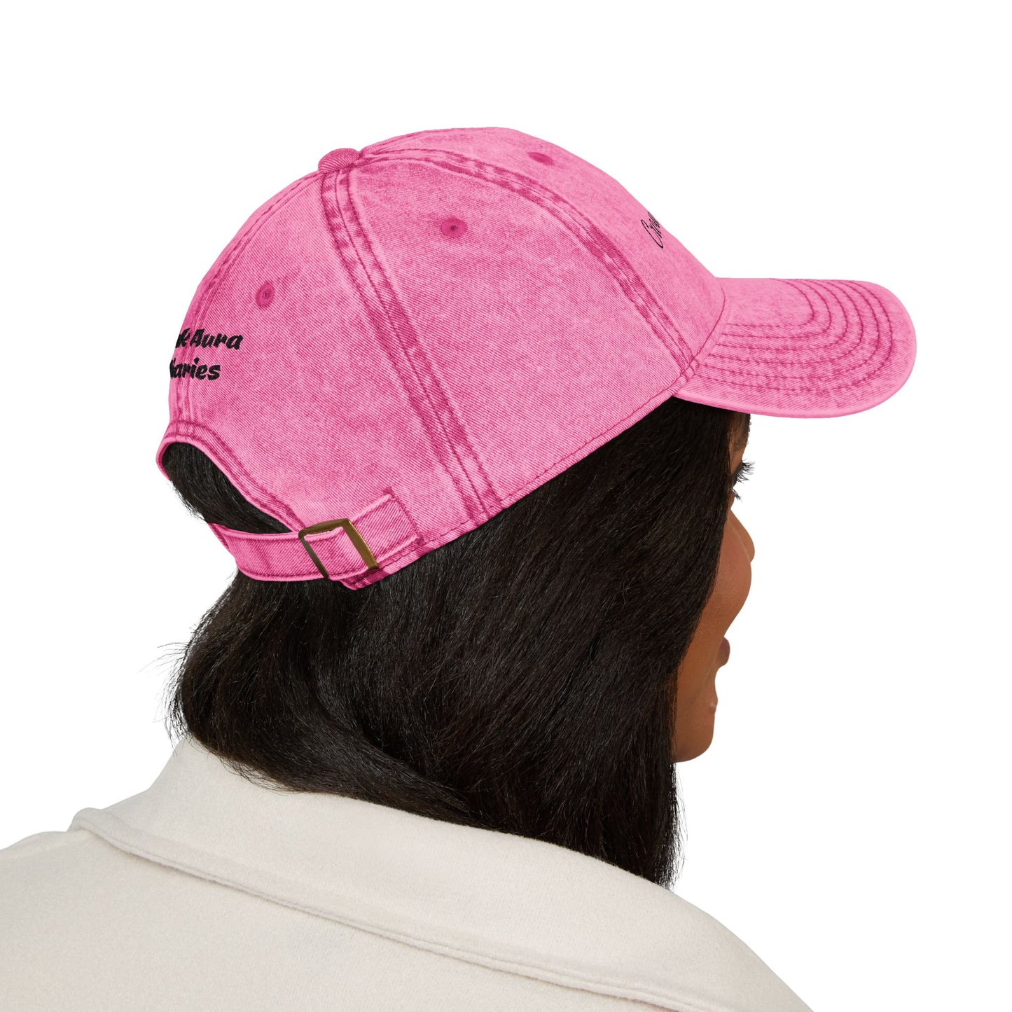 Vintage Embroidered Pink Aura Cap