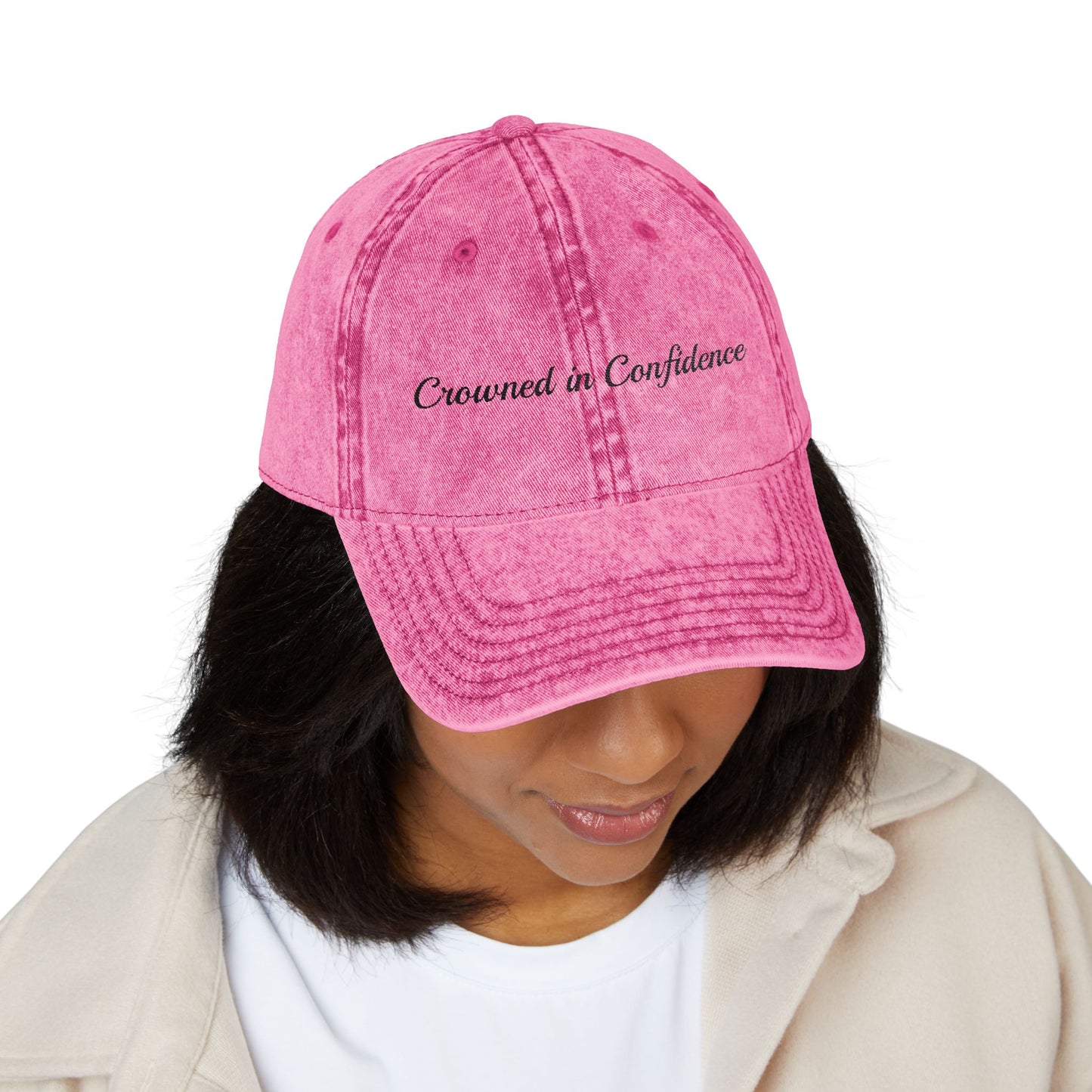 Vintage Embroidered Pink Aura Cap