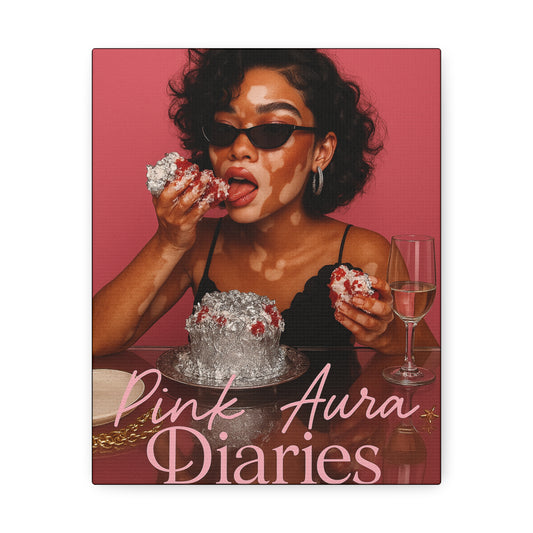 Chic Stretched Canvas Art - Pink Aura Diaries, Trendy Decor, Wall Art, Home Aesthetic
