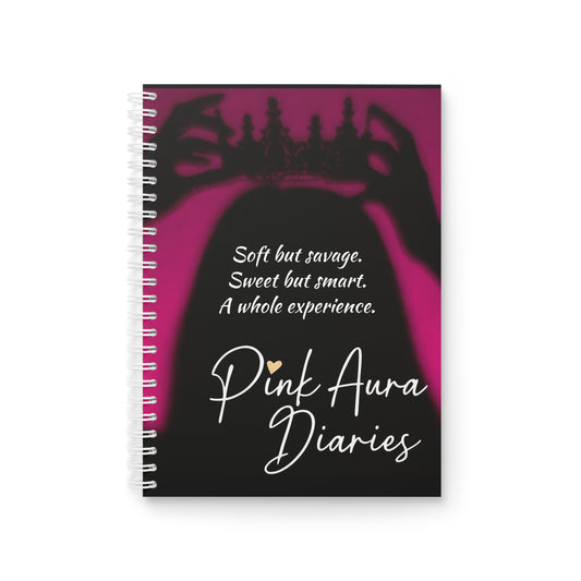 Pink Aura Diaries Spiral Notebook, Motivational Journal, Gift for Writers, Daily Planner, Inspirational Stationery, Birthday Gift