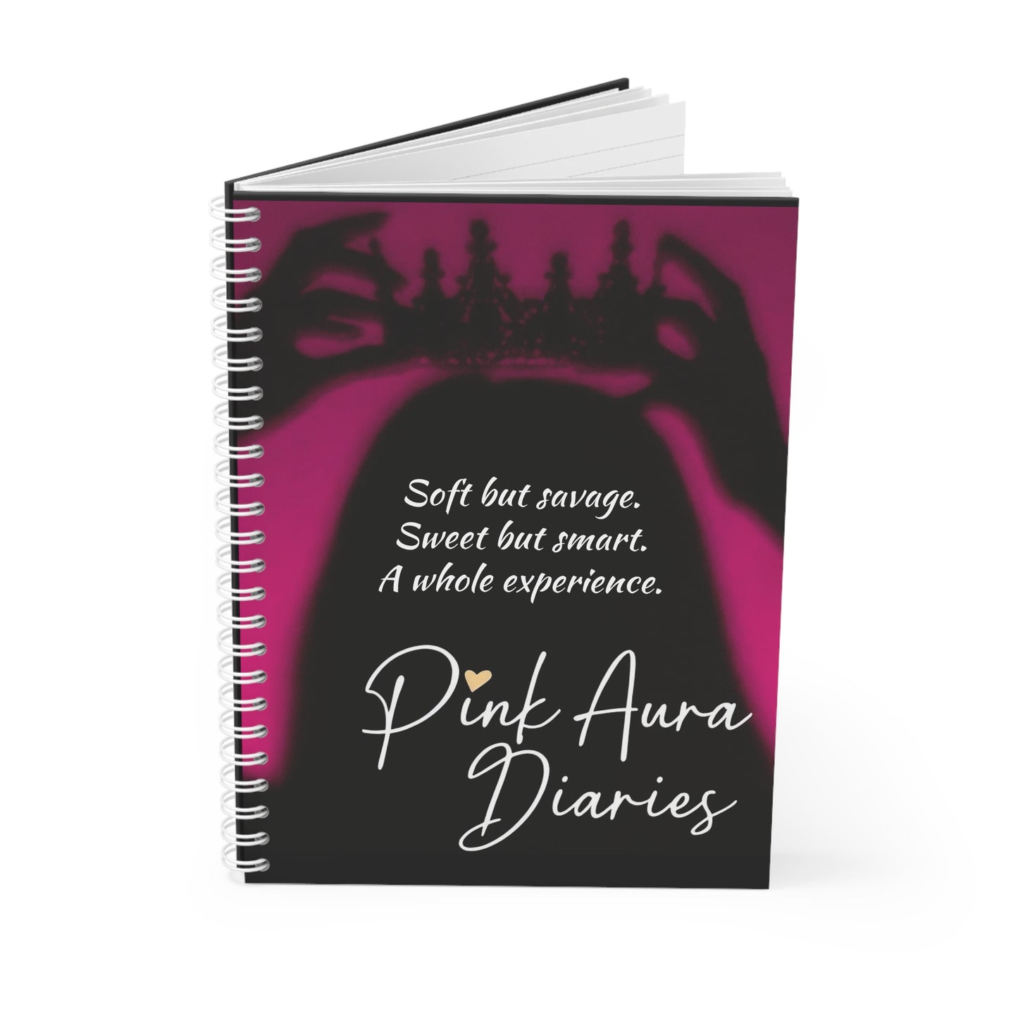 Pink Aura Diaries Spiral Notebook, Motivational Journal, Gift for Writers, Daily Planner, Inspirational Stationery, Birthday Gift