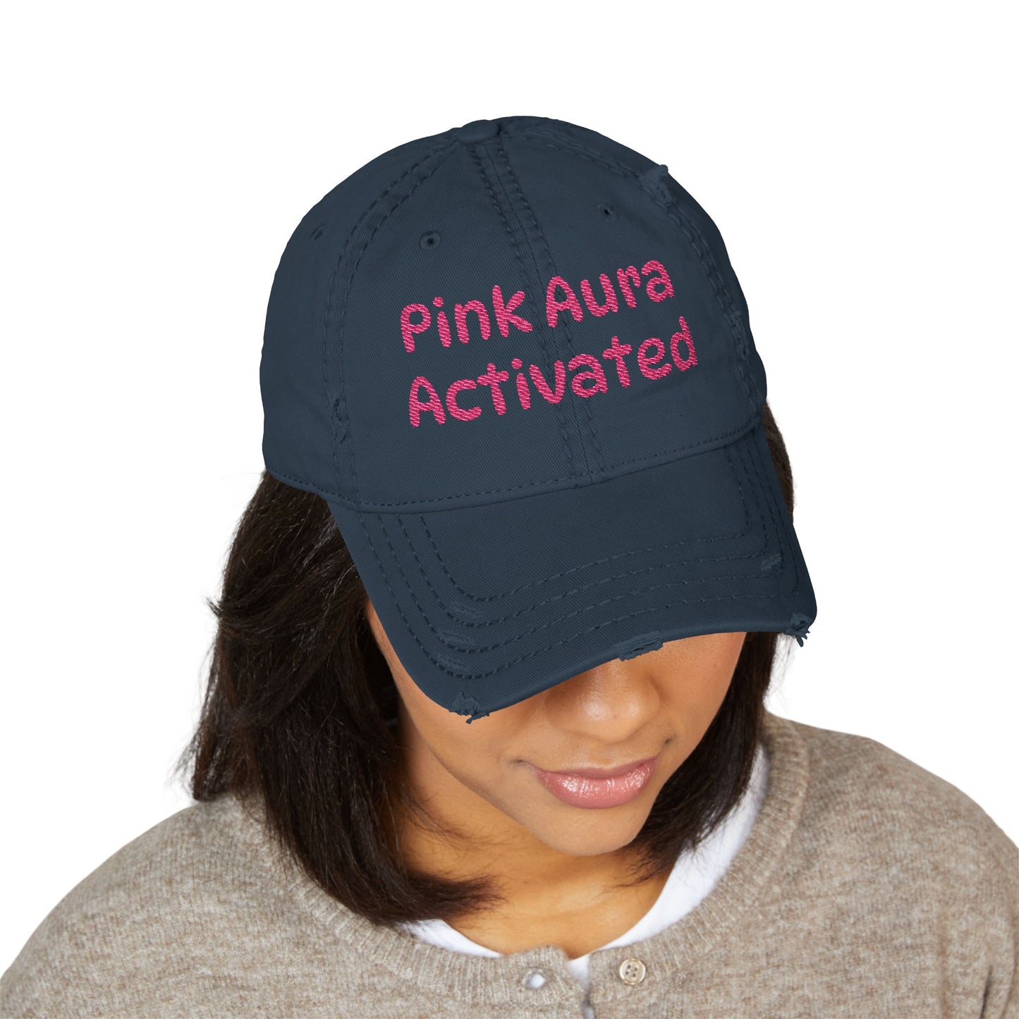 Pink Aura Activated Distressed Hat