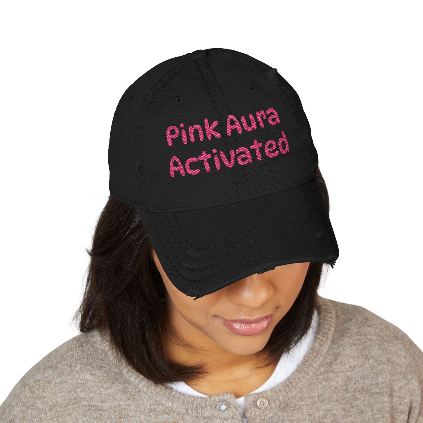 Pink Aura Activated Distressed Hat
