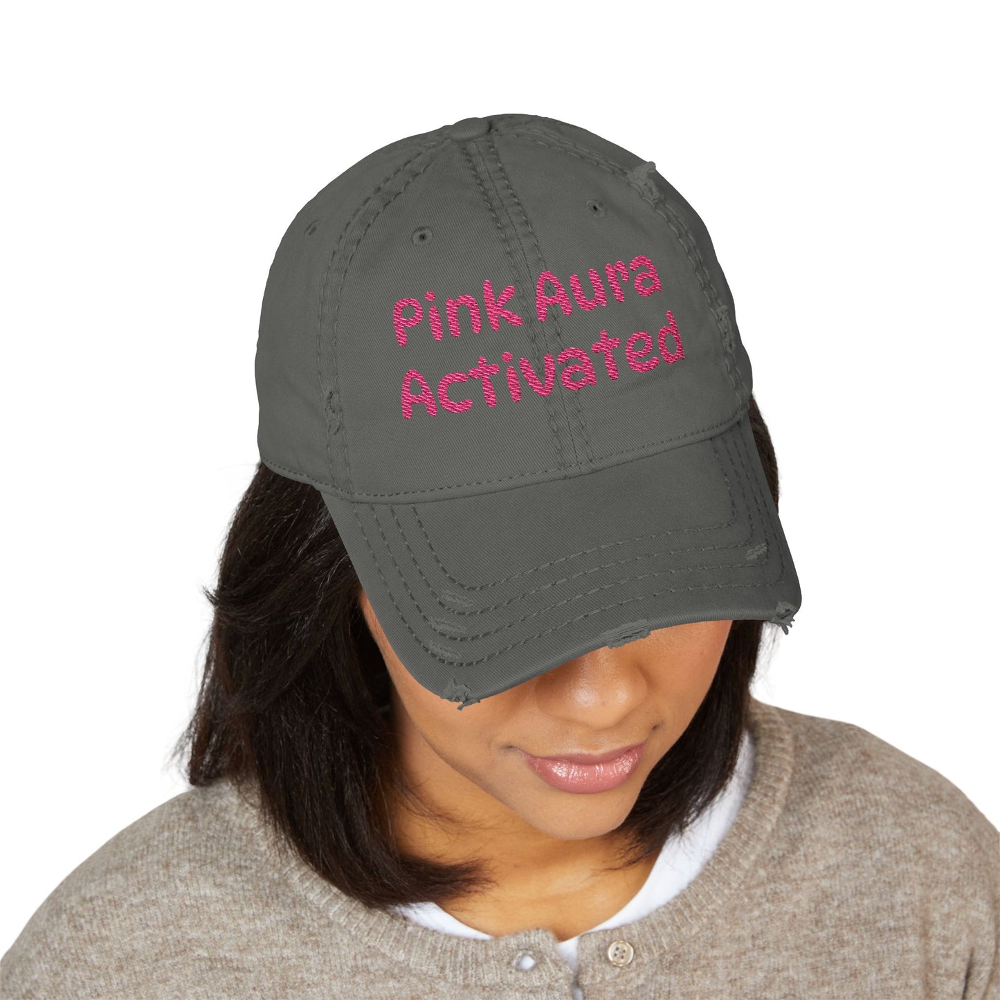 Pink Aura Activated Distressed Hat