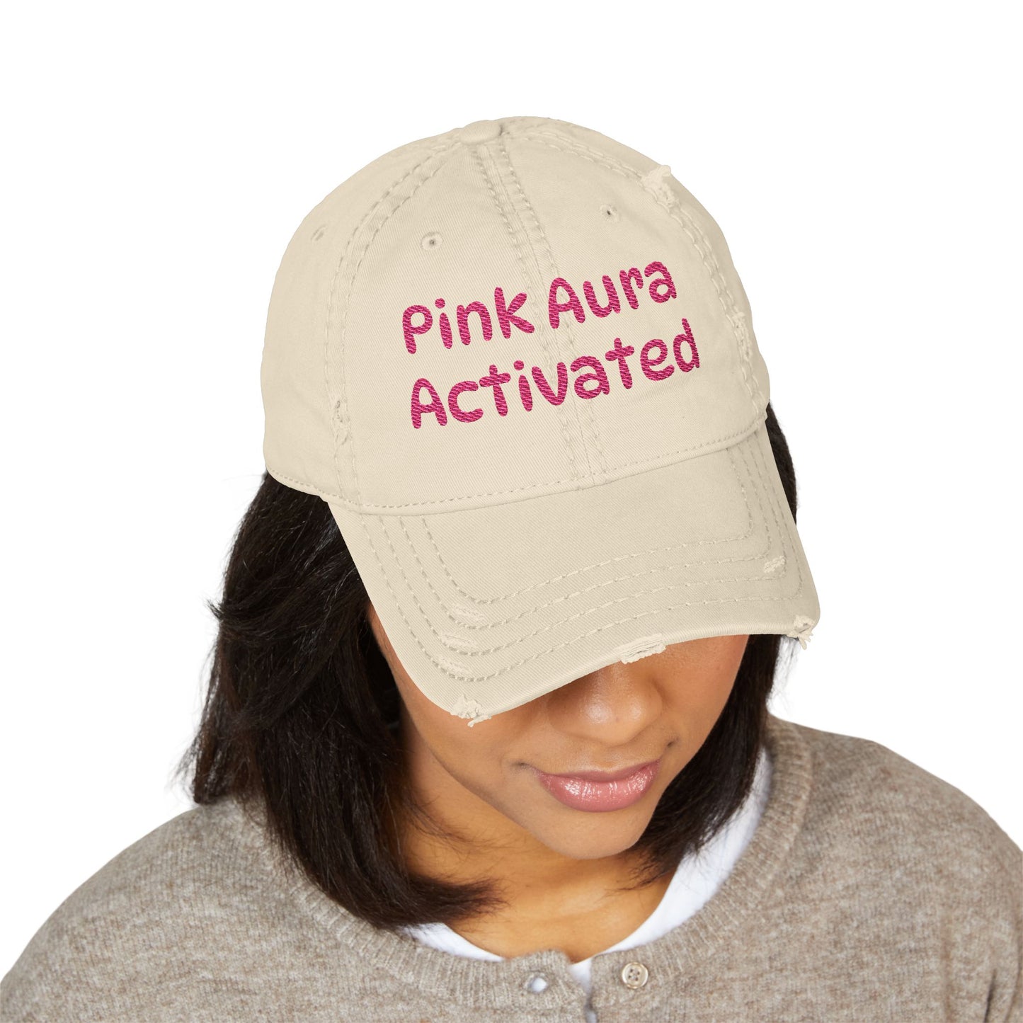 Pink Aura Activated Distressed Hat